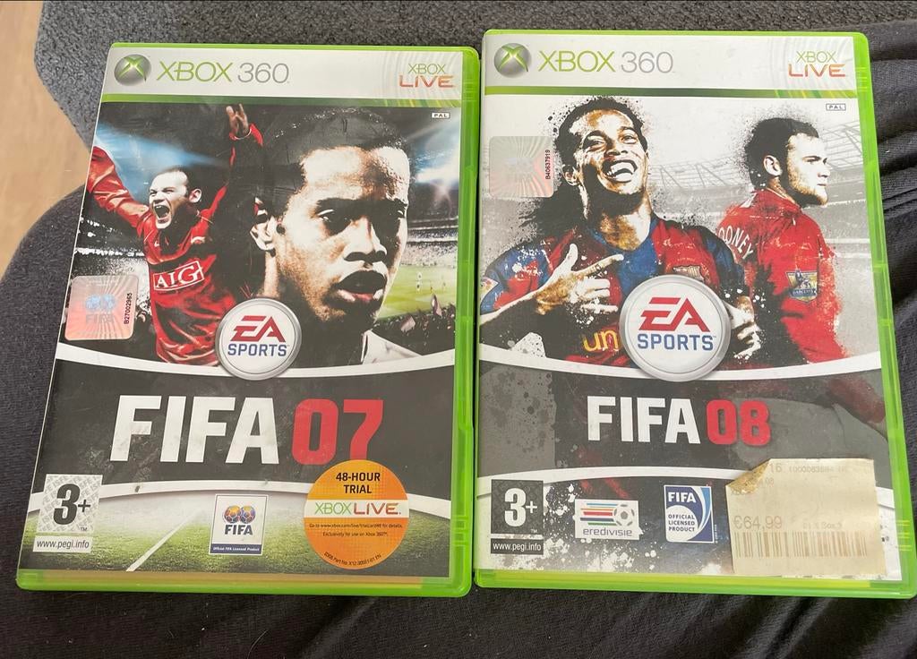 FIFA 07 & FIFA 08 voor Xbox 360 - Voetbalgames, Ophalen, Gebruikt, 2 spelers, Eén computer