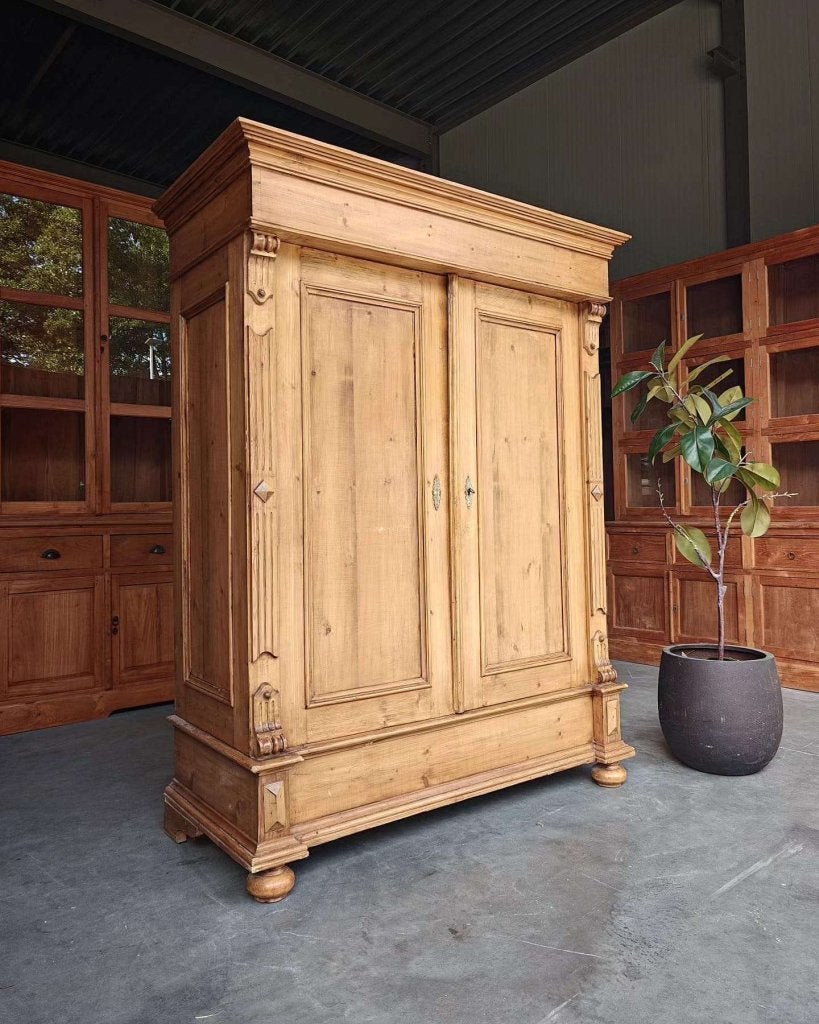 Antieke grenenhouten voorraadkast | Demontabele kast #6446, Antiek en Kunst, Ophalen of Verzenden