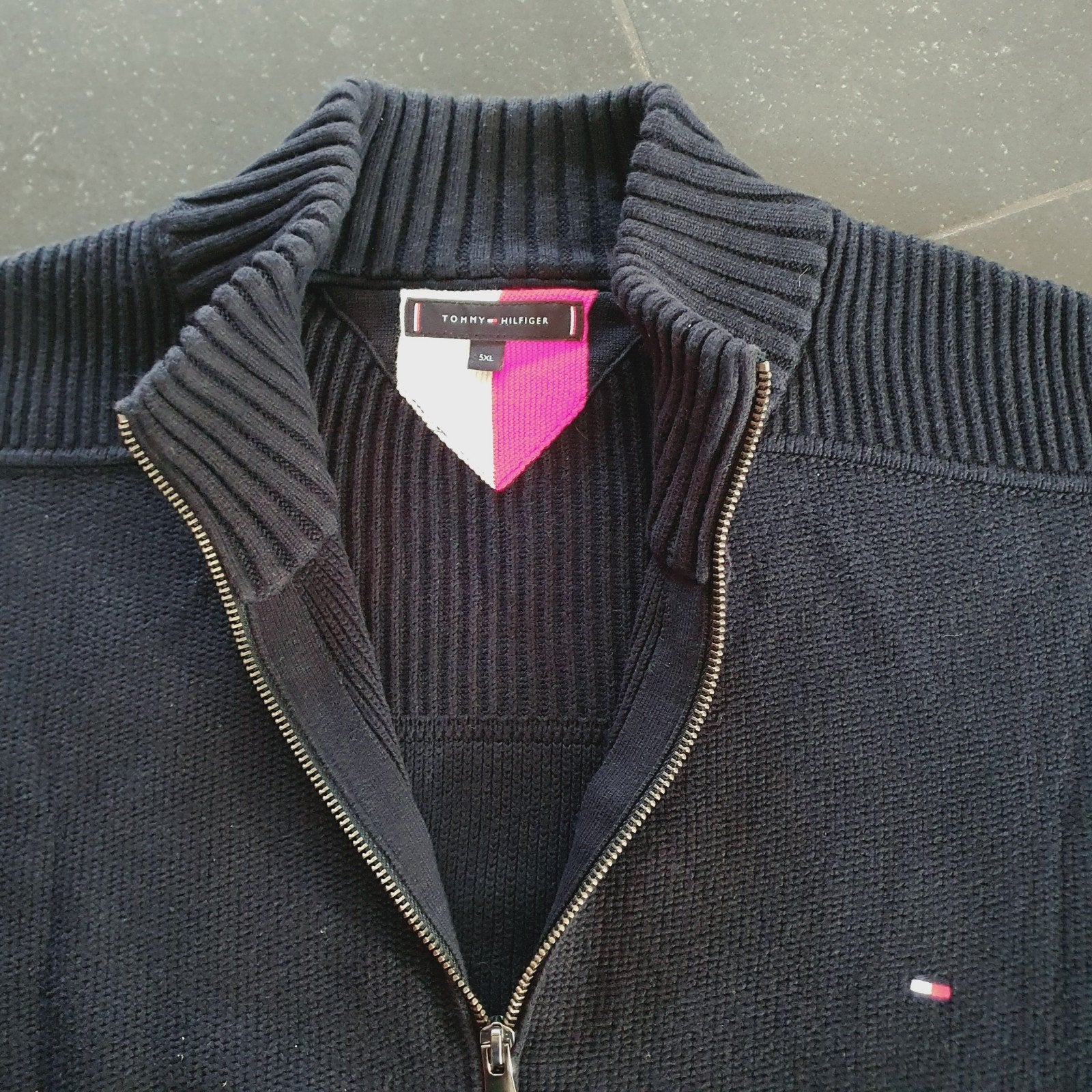Tommy Hilfiger donkerblauw vest - Maat 5XL, Blauw, Tommy Hilfiger, Overige maten, Ophalen of Verzenden