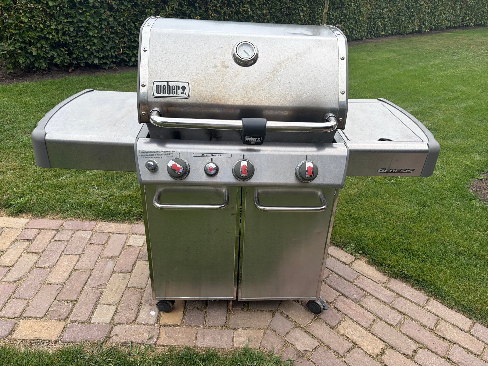 Weber Genesis Gasbarbecue met zijbrander en hoes, Tuin en Terras, Ophalen, Gebruikt