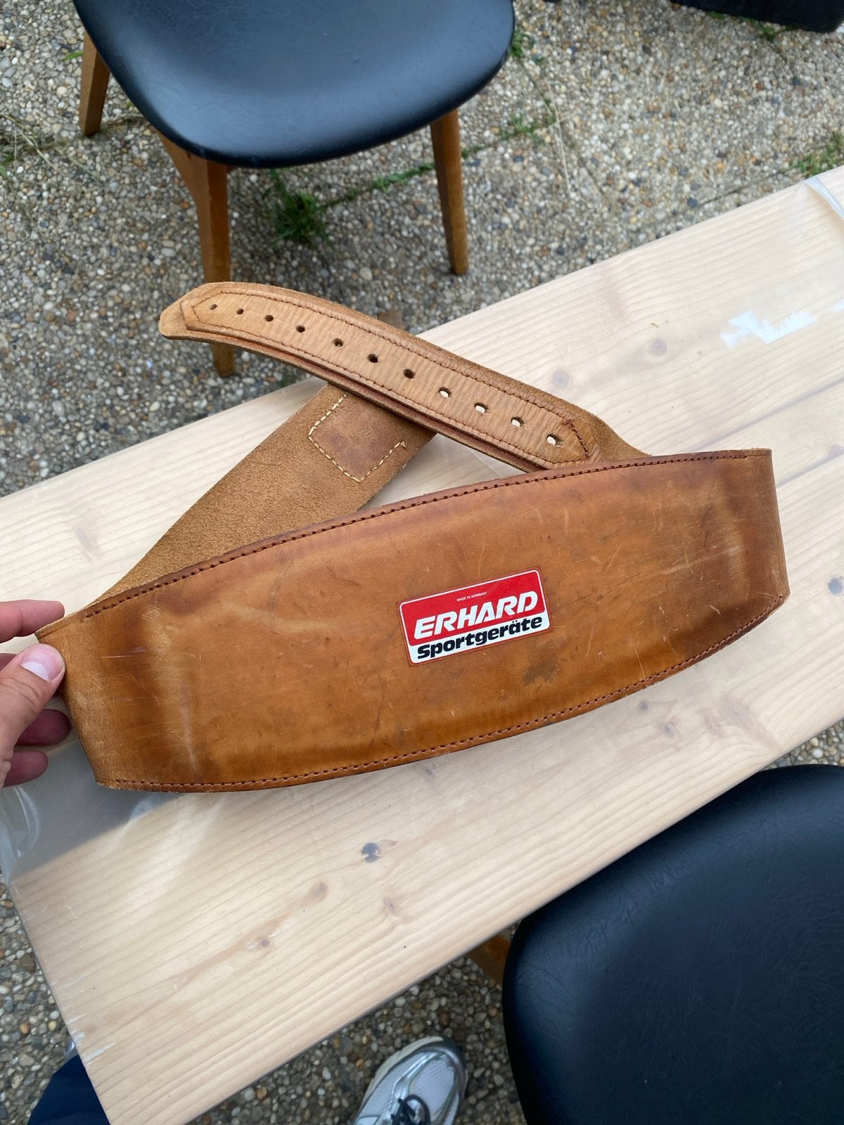 Erhard Sportgeräte Halterriem - Leer, Ophalen, Gebruikt, Rug, Halterriem
