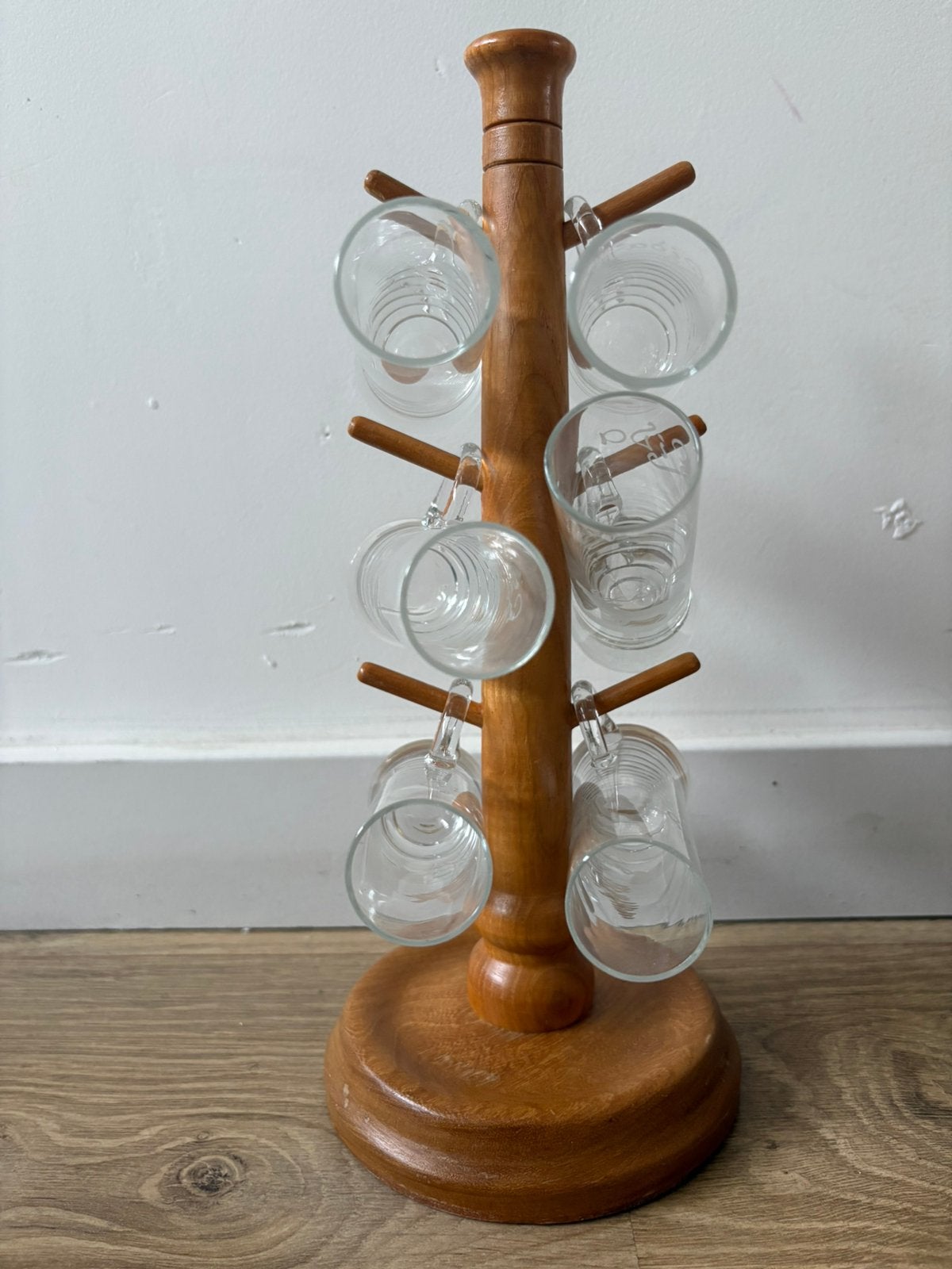 Set van 6 bierpullen met houten houder, Ophalen