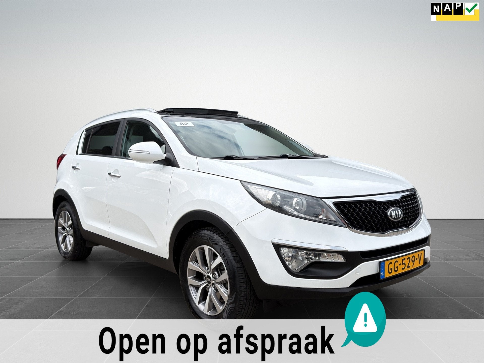 Kia Sportage 1.6 GDI Plus Pack Clima|Pano|Camera|Trekhaak, Voorwielaandrijving, 1591 cc, 4 cilinders, Wit