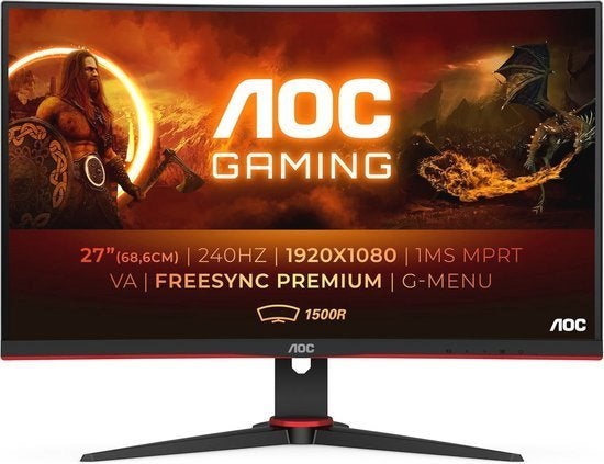 AOC monitor, Gebruikt, Curved, VA, AOC