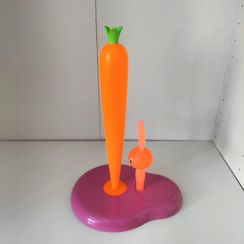 Alessi Bunny en Carrot Keukenrolhouder - Paars/Oranje, Huis en Inrichting, Keuken | Keukenbenodigdheden, Kunststof, Ophalen of Verzenden