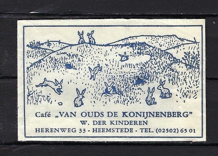 2846 Heemstede cafe VAN OUDS DE KONIJNENBERG, Ophalen of Verzenden, Nederland