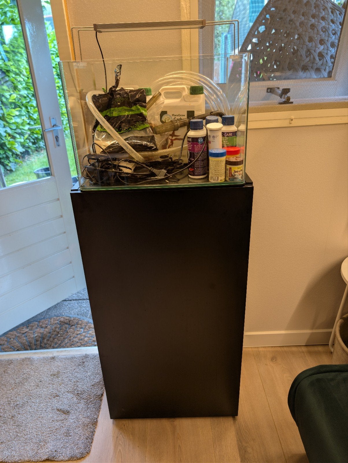Complete aquascape set, Dieren en Toebehoren, Vissen | Aquaria en Toebehoren, Zo goed als nieuw, Leeg aquarium, Inclusief toebehoren