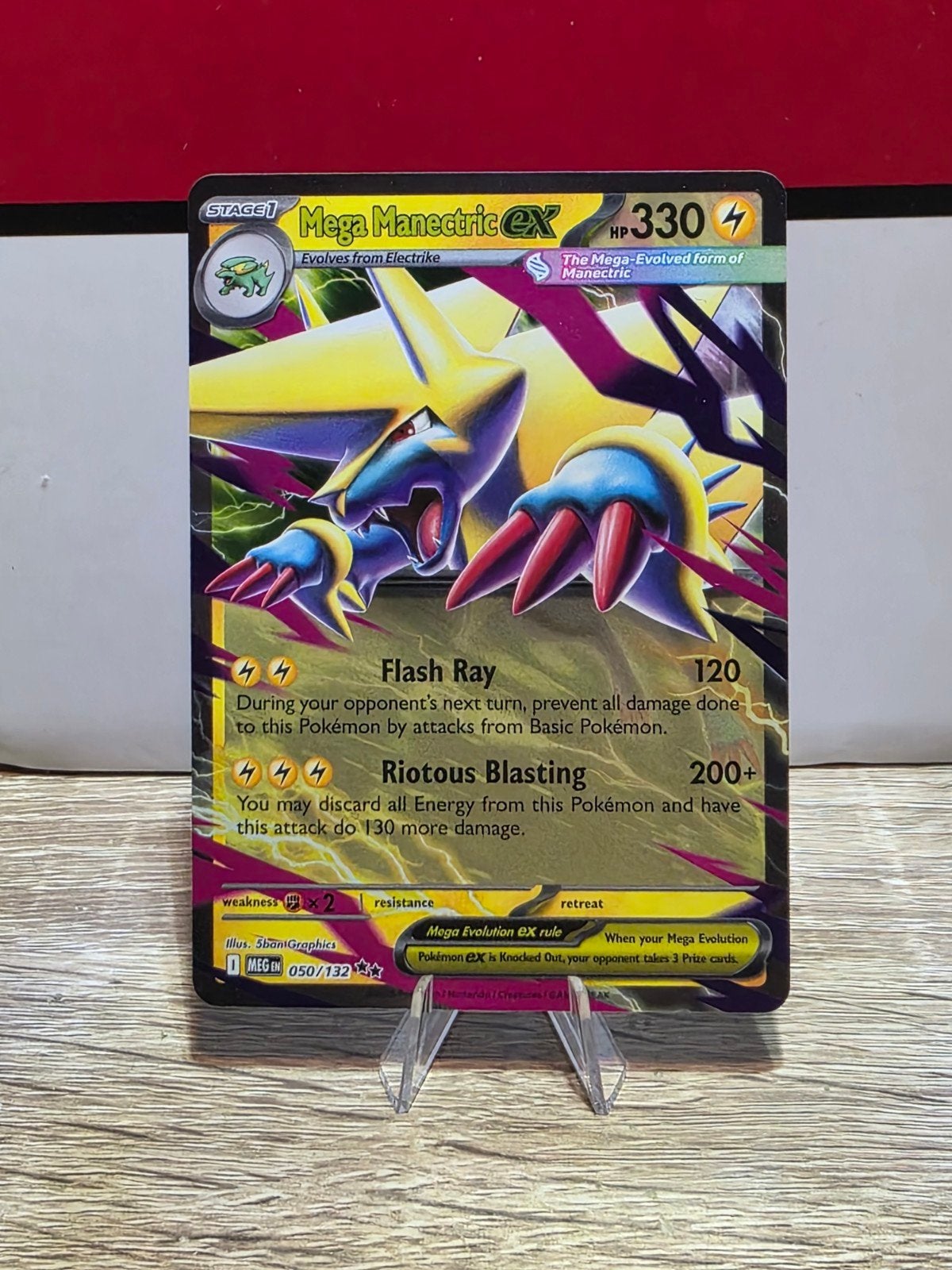 Mega Manectric ex (MEG 050) Mega Evolution Pokémon Kaart, Ophalen of Verzenden, Zo goed als nieuw, Losse kaart, Foil