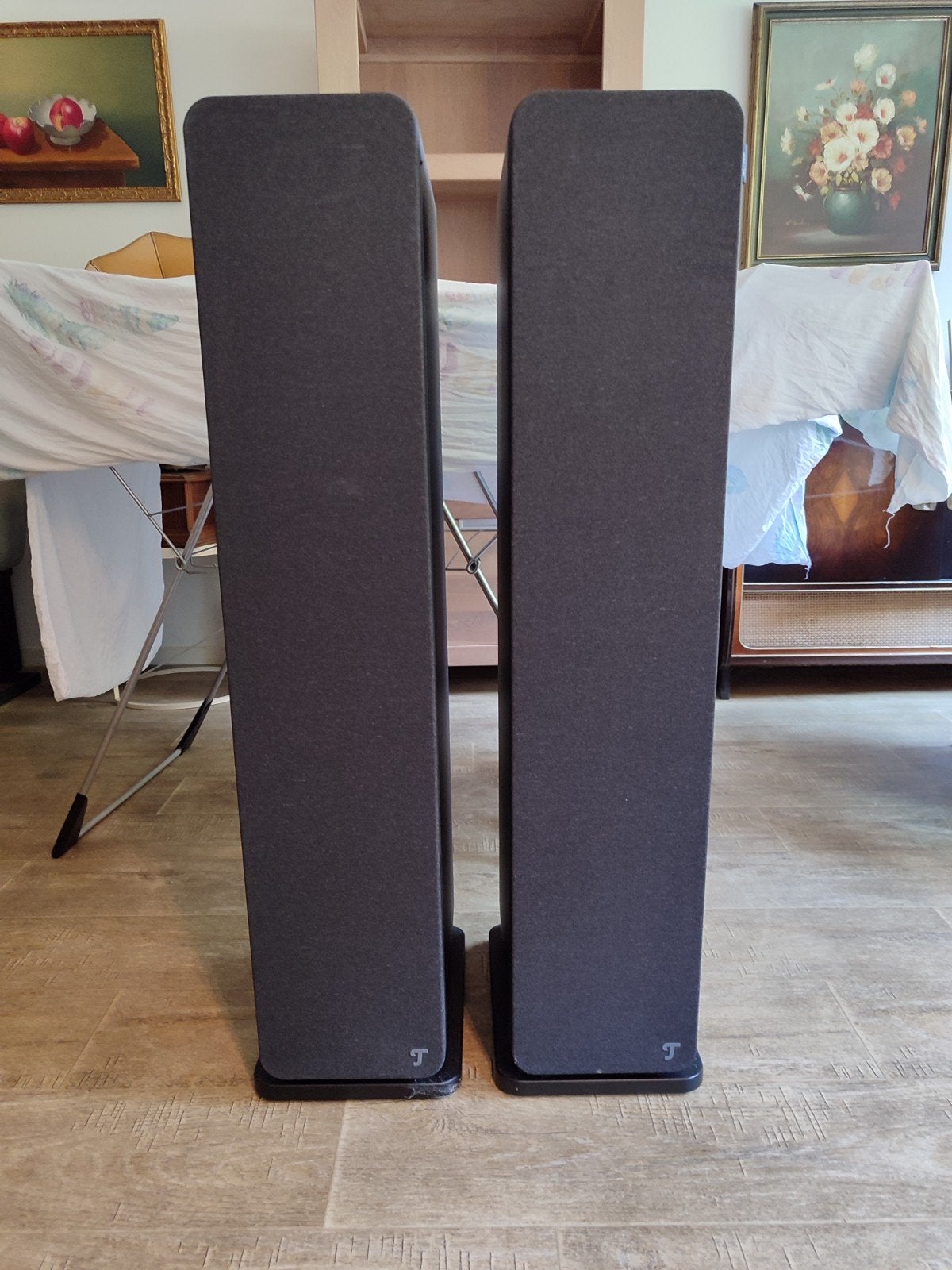 Erg nette Teufel speakers met diepe bas, Stereo speakers, 120 tot 150 watt, Zo goed als nieuw, Ophalen