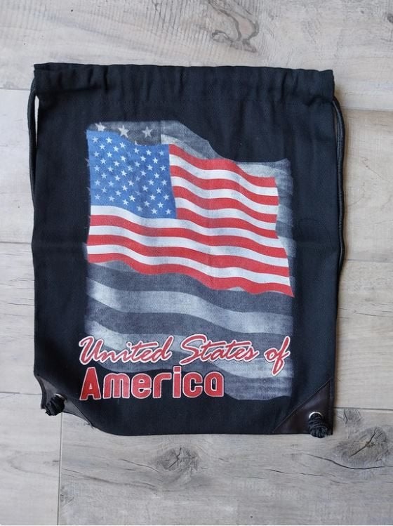 Western Style stoffen tas met USA opdruk NIEUW, Ophalen of Verzenden, Nieuw, Zwart, Overige typen
