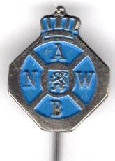 ANWB grote kroon blauw op zilverkl speldje ( X_046a), Verzamelen, Ophalen of Verzenden, Zo goed als nieuw, Transport, Speldje of Pin
