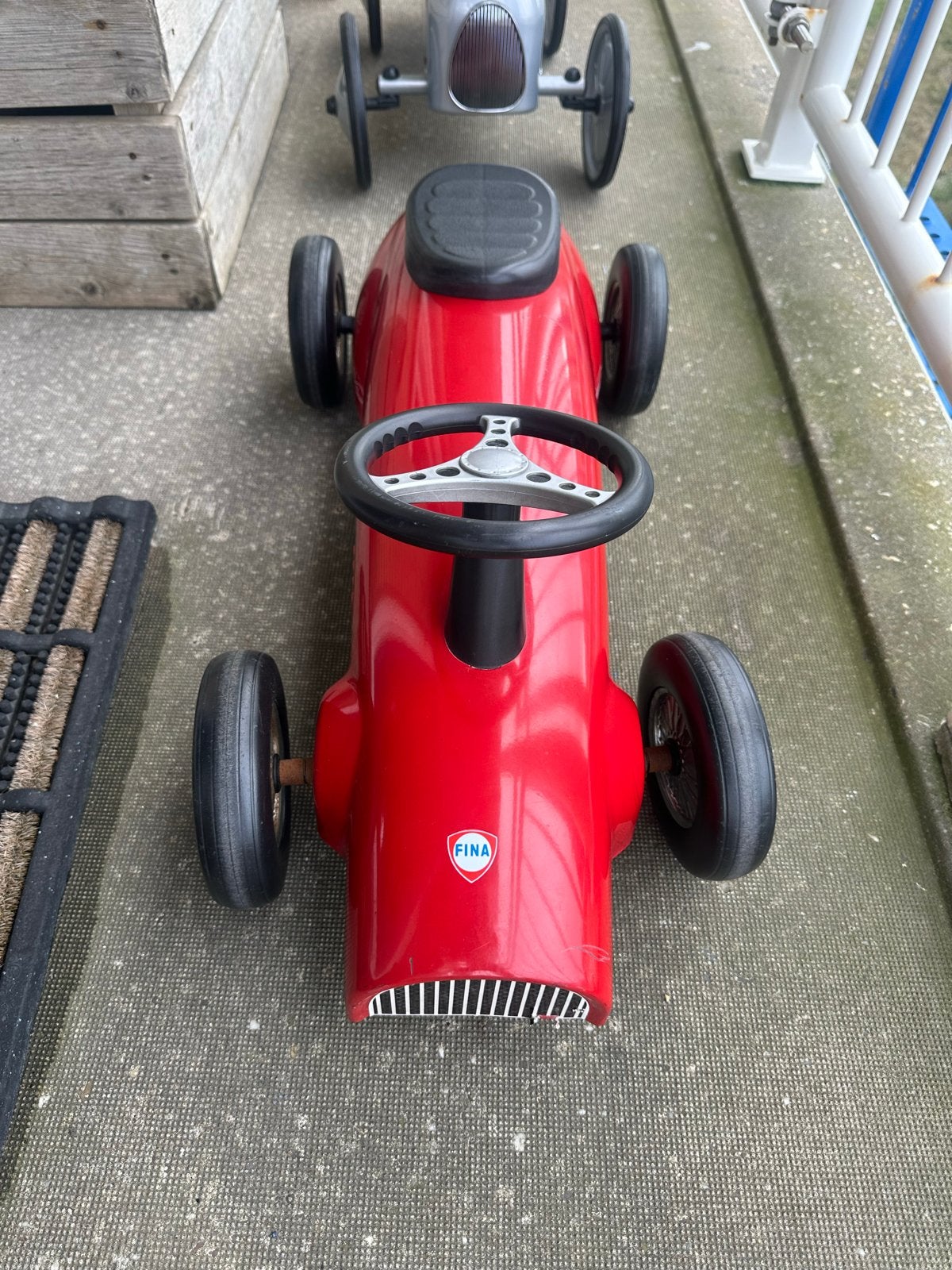 Metalen FINA Trapauto - Vintage Verzamelaarsitem, Ophalen of Verzenden, Gebruikt