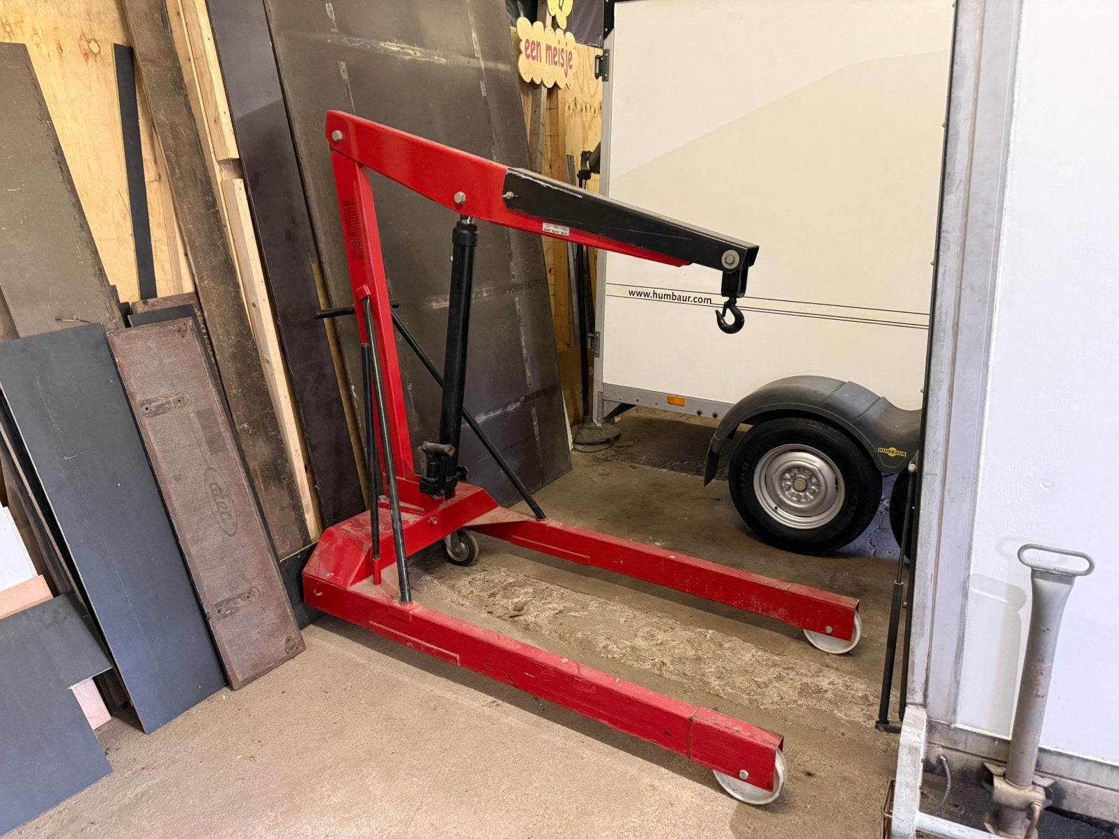 Werkplaatskraan 1.5 ton !, Doe-het-zelf en Verbouw, Lieren en Takels, Ophalen, Zo goed als nieuw