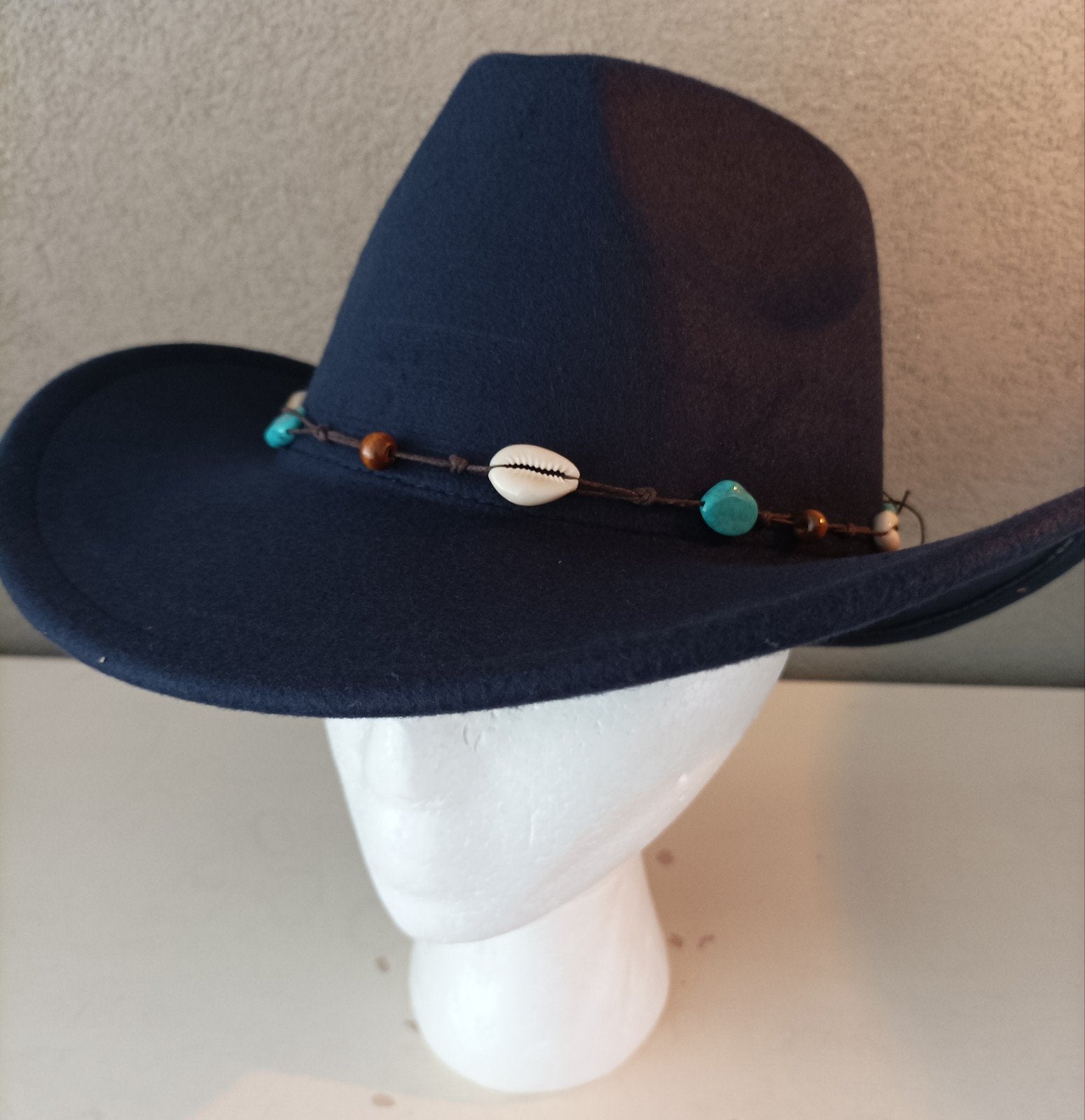 Western Hoed Cowboyhoed Maat 57 met Kralen & schelpjes