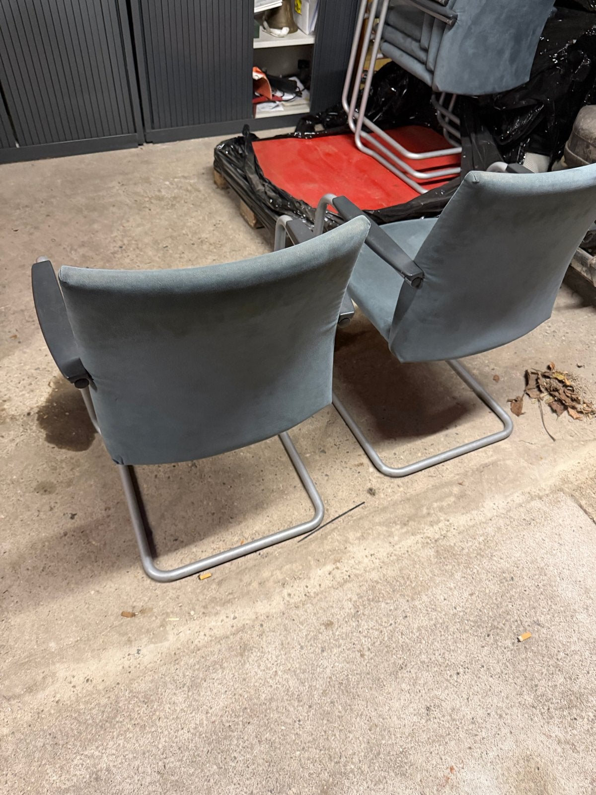 6 Gebruikte Kantine Stoelen, Ophalen, Gebruikt, Metaal, Grijs
