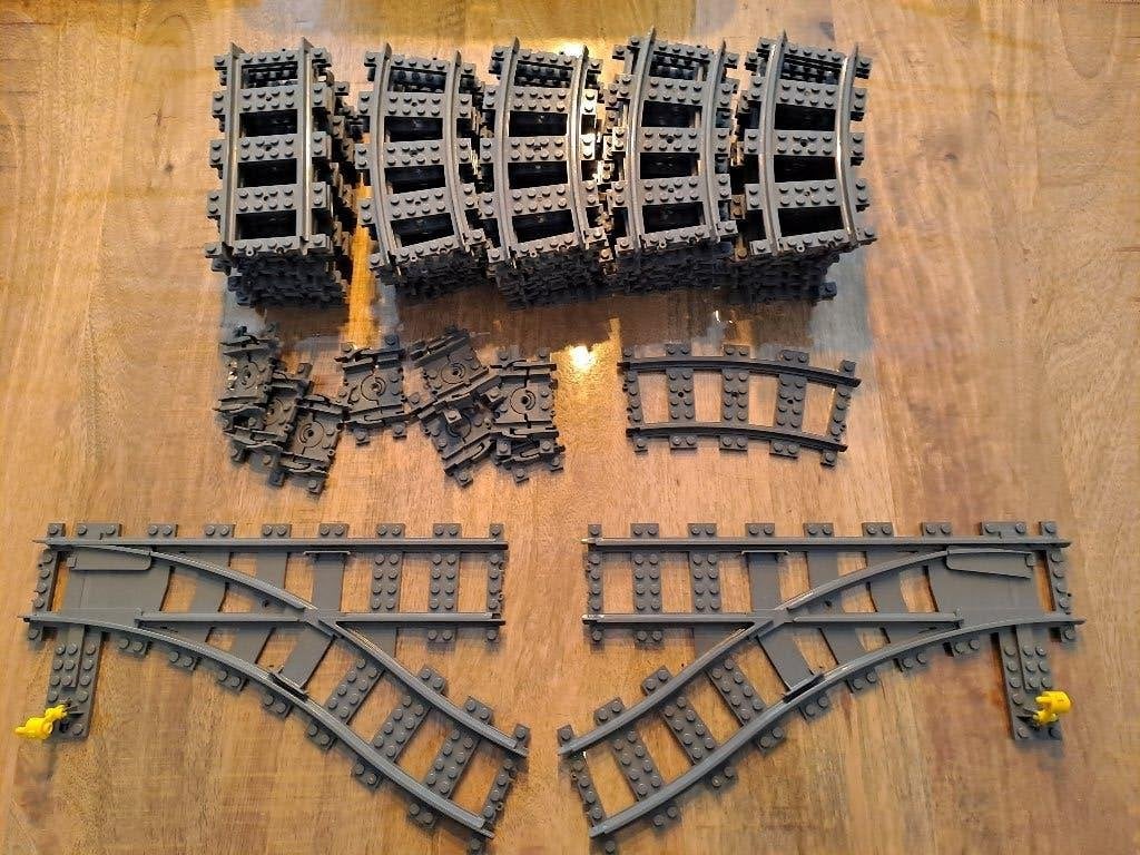 * Lego RC Trein Rails met o.a. 2 Wissels * ZGAN *, City, Lego, Ophalen of Verzenden, Zo goed als nieuw