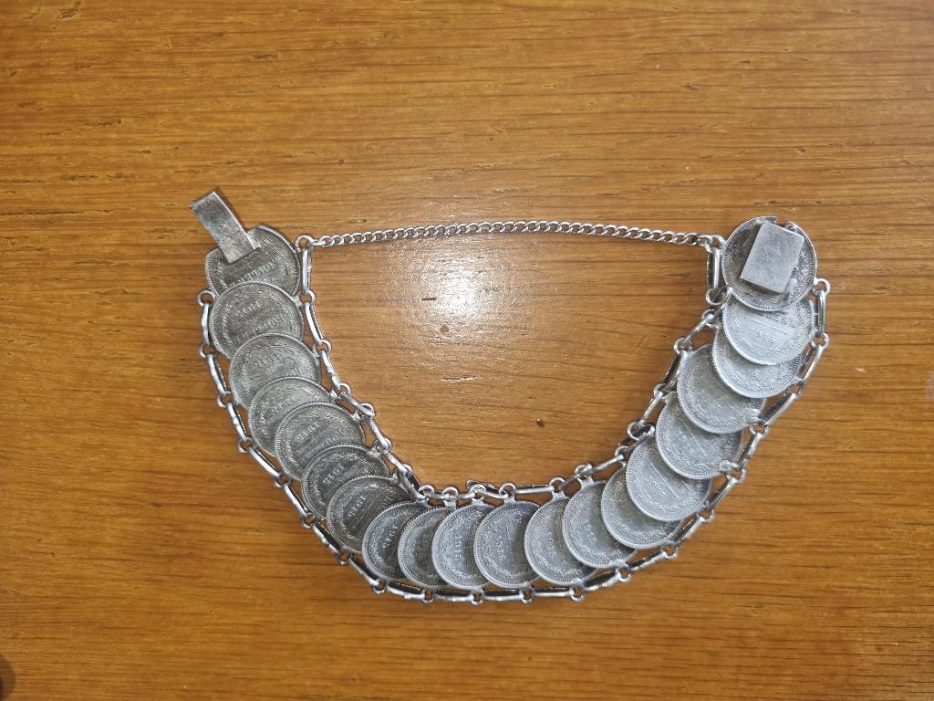 zilveren armband met kapaken 1914, Ophalen of Verzenden, Zilver, Zilver