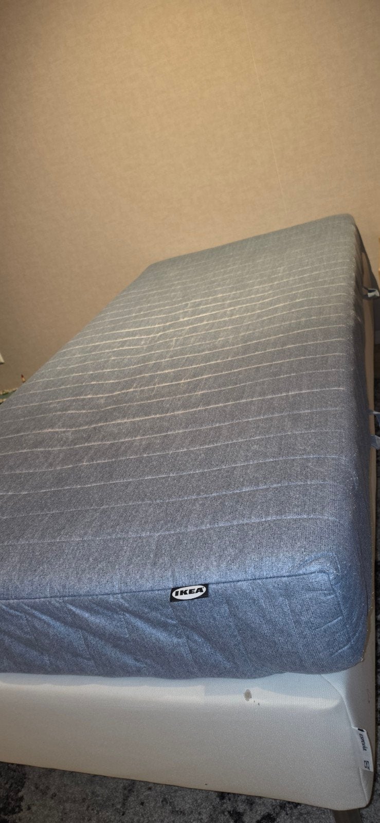IKEA Espevär bed 90x200 met Vadsö matras, Ophalen, 90 cm, Eenpersoons, Wit