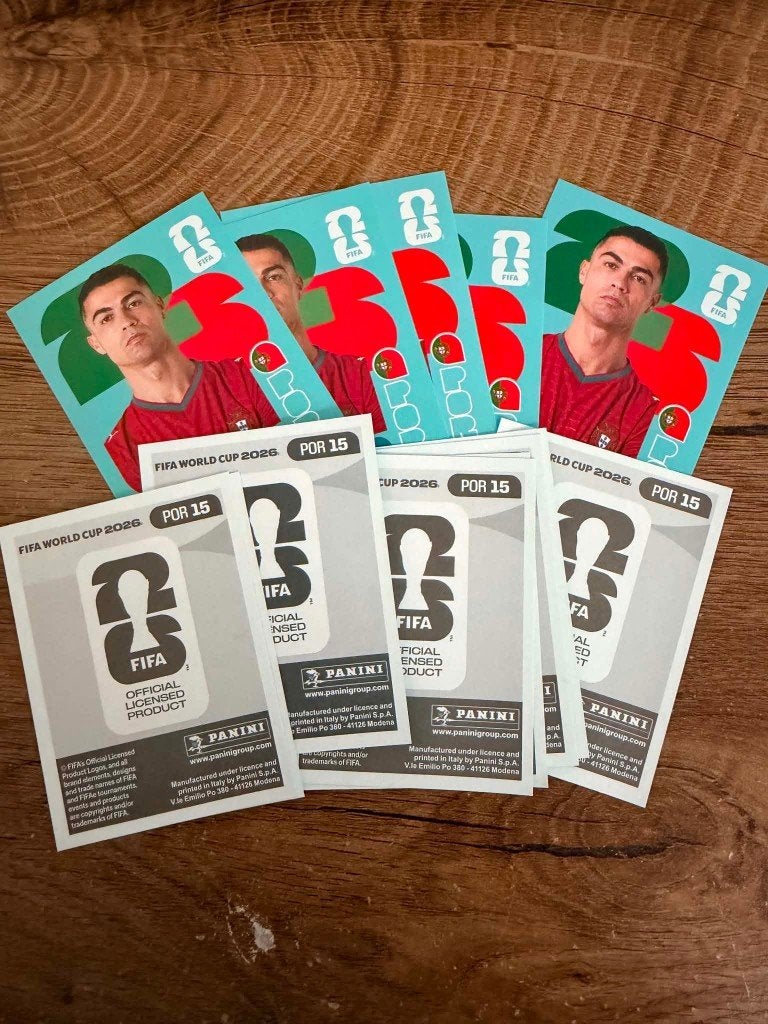 Panini wk 2026 Ronaldo Messi Yamal Mbappe sticker, Ophalen of Verzenden, Zo goed als nieuw, Buitenlandse clubs, Poster, Plaatje of Sticker