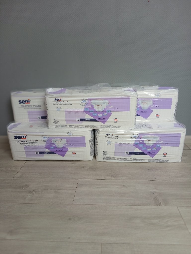 7 pakken Seni Super Plus Slips Luiers maat S Small, Ophalen of Verzenden, Nieuw