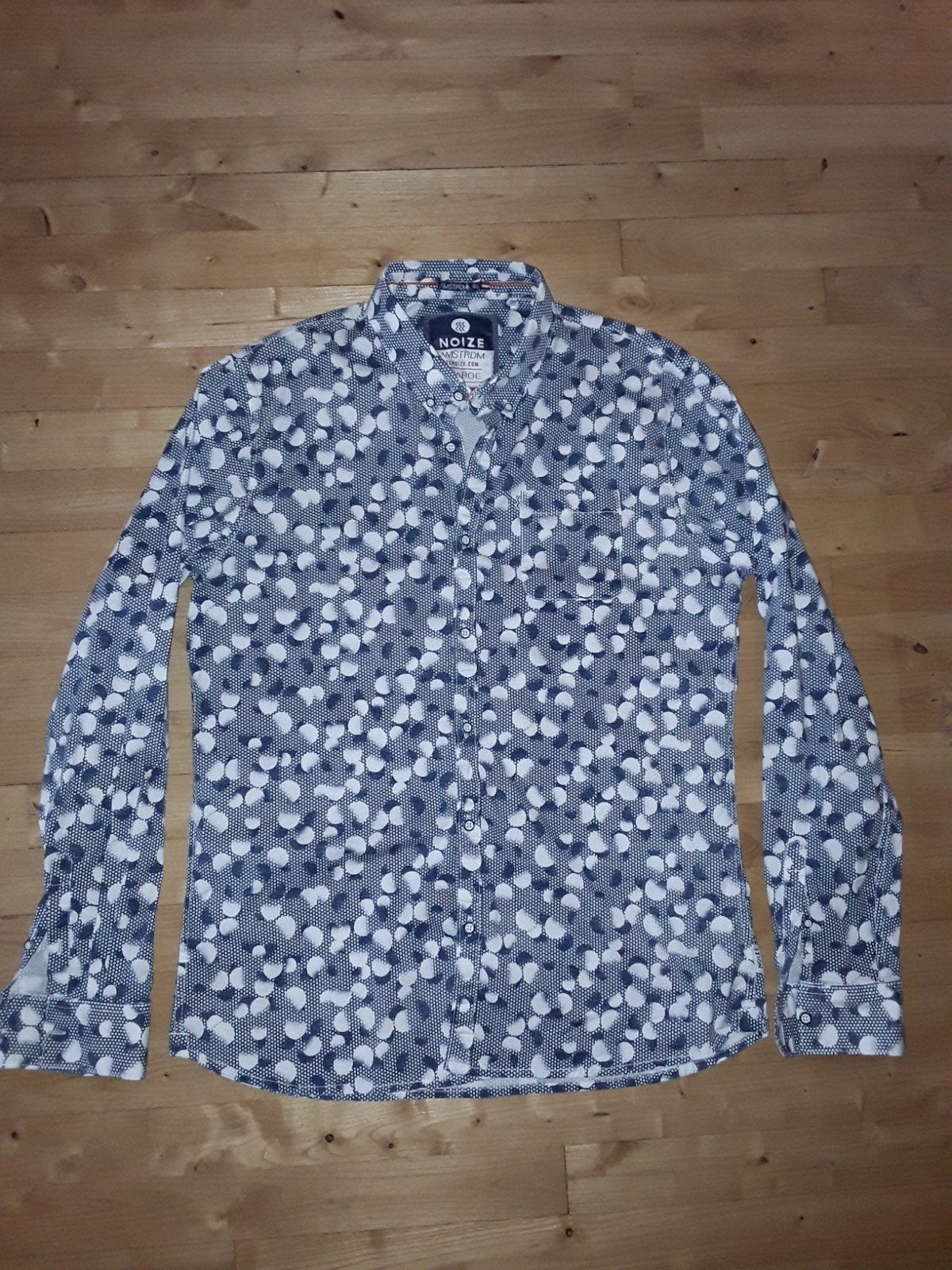 Blauw/witte Noize Amsterdam blouse mt XL, Kleding | Heren, Noize, Blauw, Ophalen of Verzenden, Zo goed als nieuw