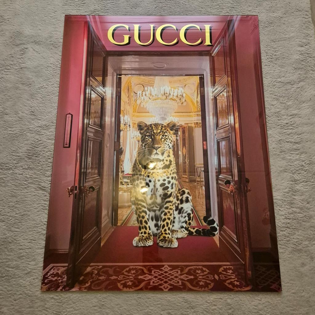 Glasschilderij Gucci/Versace., Huis en Inrichting, Ophalen of Verzenden, Nieuw, Glas, Schilderij