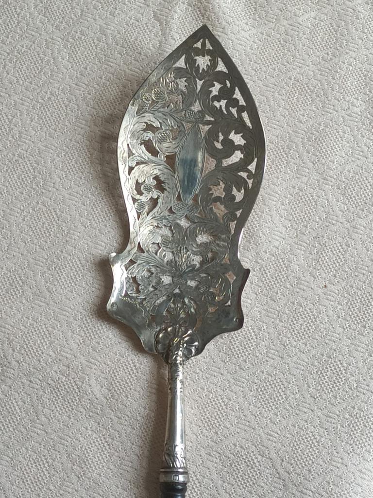Zilveren visschep, Antiek en Kunst, Ophalen of Verzenden, Zilver