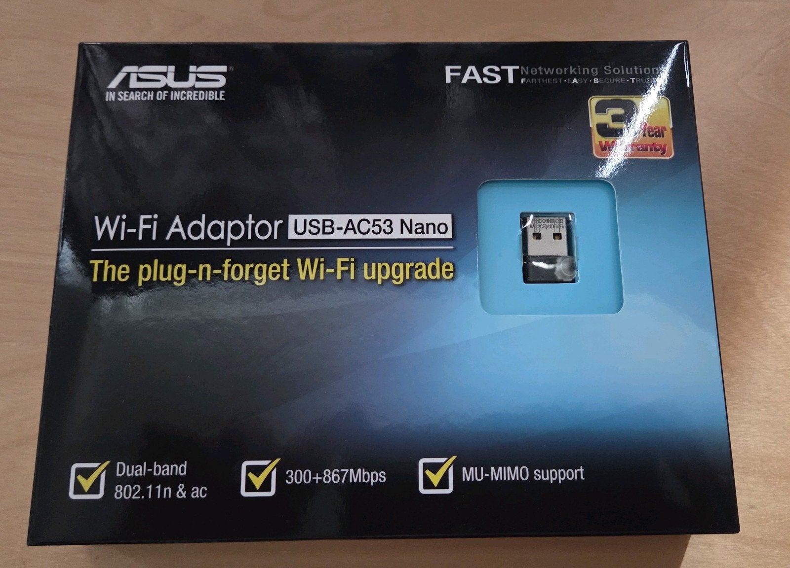 ASUS USB-AC53 Nano AC1200 dual-band WiFi USB-adapter, Computers en Software, Ophalen of Verzenden, Gebruikt, Extern, ASUS