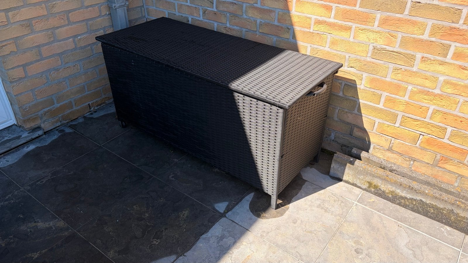 Grote zwarte opbergbox voor tuinkussens, Ophalen, Zo goed als nieuw, Kunststof, Overige typen