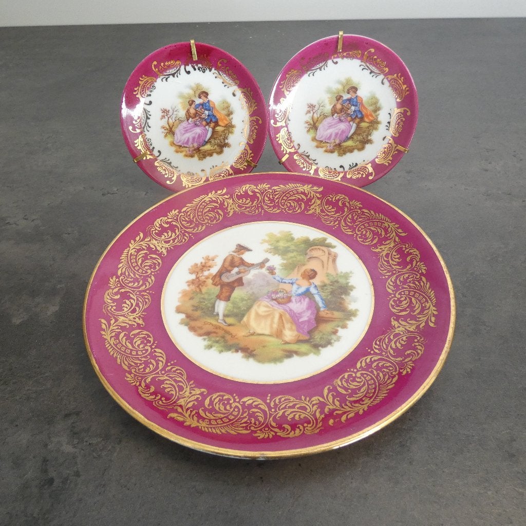 Limoges bordjes 3x [1792-D], Ophalen of Verzenden, Porselein, Bord of Schaal