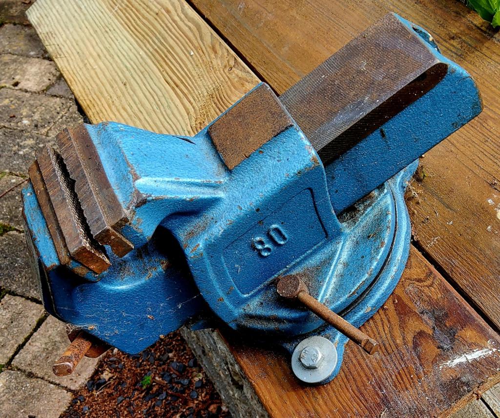 Vintage Schroefbank - Robuuste Werkbankklem, Ophalen