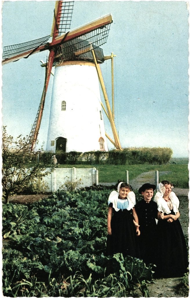 936087 Biggekerke molen 1964 Klederdracht Molen Gelopen, Ophalen of Verzenden, 1960 tot 1980, Gelopen, Zeeland