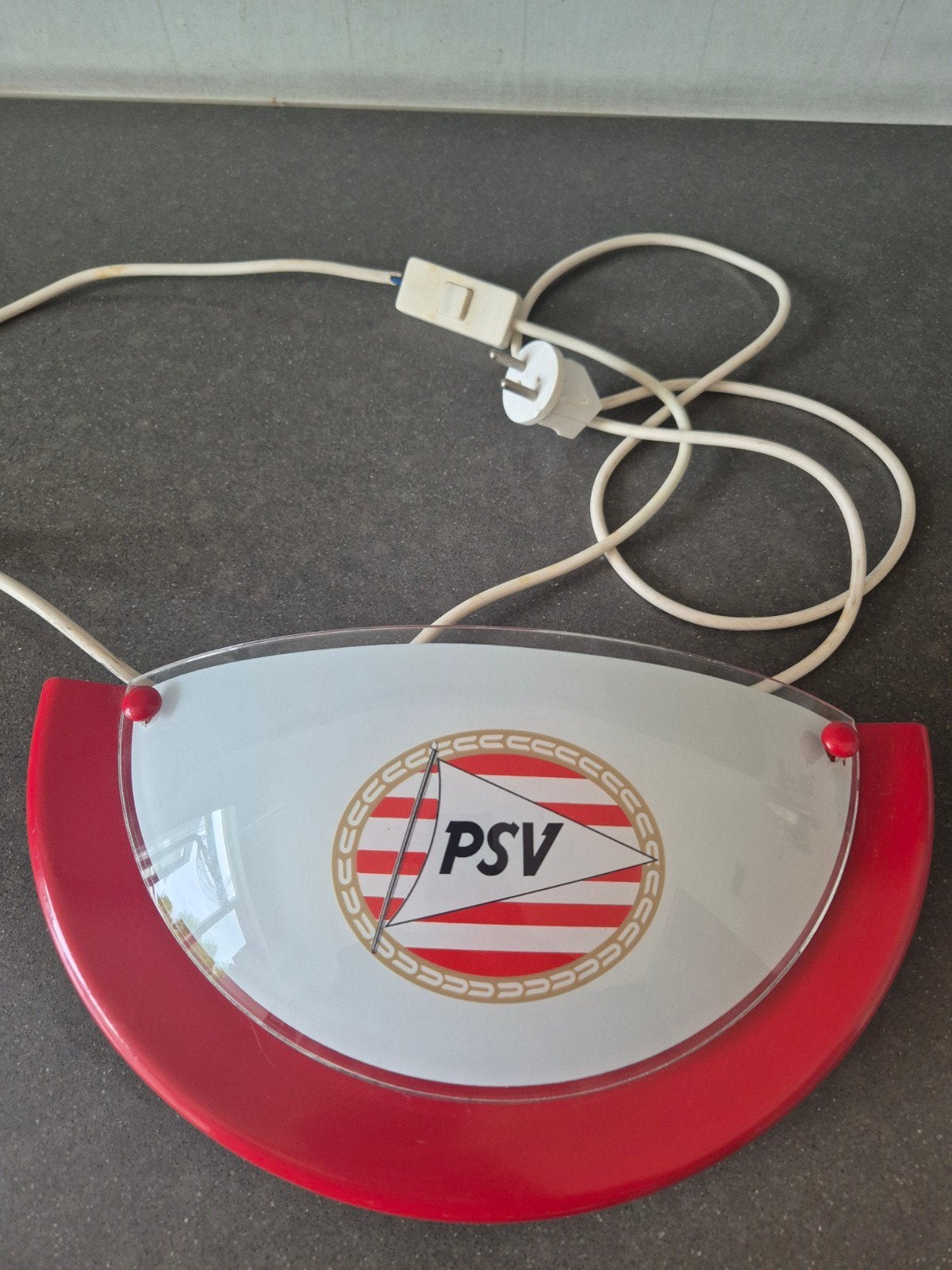 PSV Wandlamp nachtlamp - Vintage Voetbal Fan Verlichting, Huis en Inrichting, Lampen | Overige, Gebruikt, Overige merken, Met schakelaar