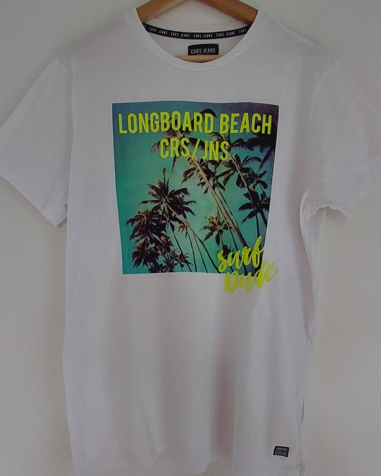 Cars Jeans heren t-shirt wit maat L zgan., Kleding | Heren, T-shirts, Cars Jeans, Maat 52/54 (L), Wit, Ophalen of Verzenden