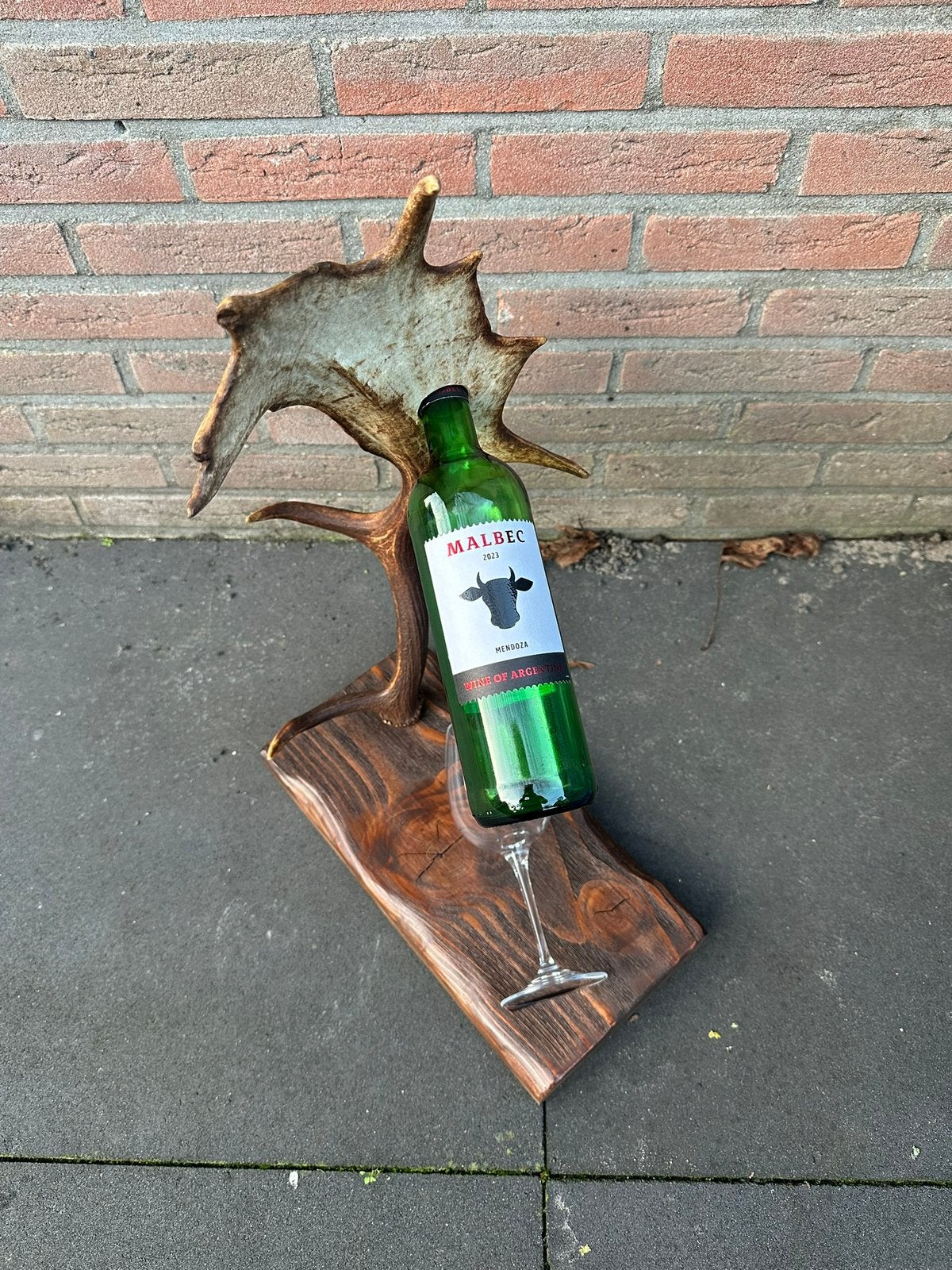 Wijnrek gewei wijnfleshouder edelhert damhert gewei bar wijn, Ophalen of Verzenden, Nieuw