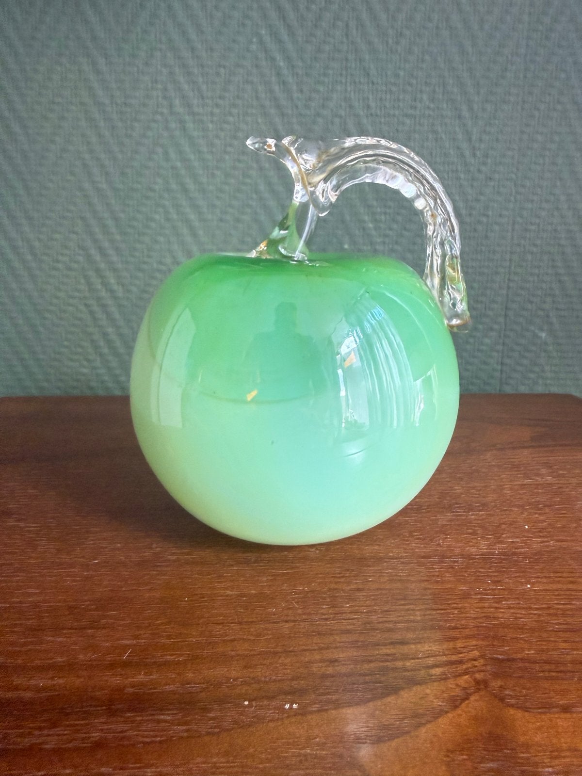 Vintage glazen appel - Groen, Ophalen of Verzenden