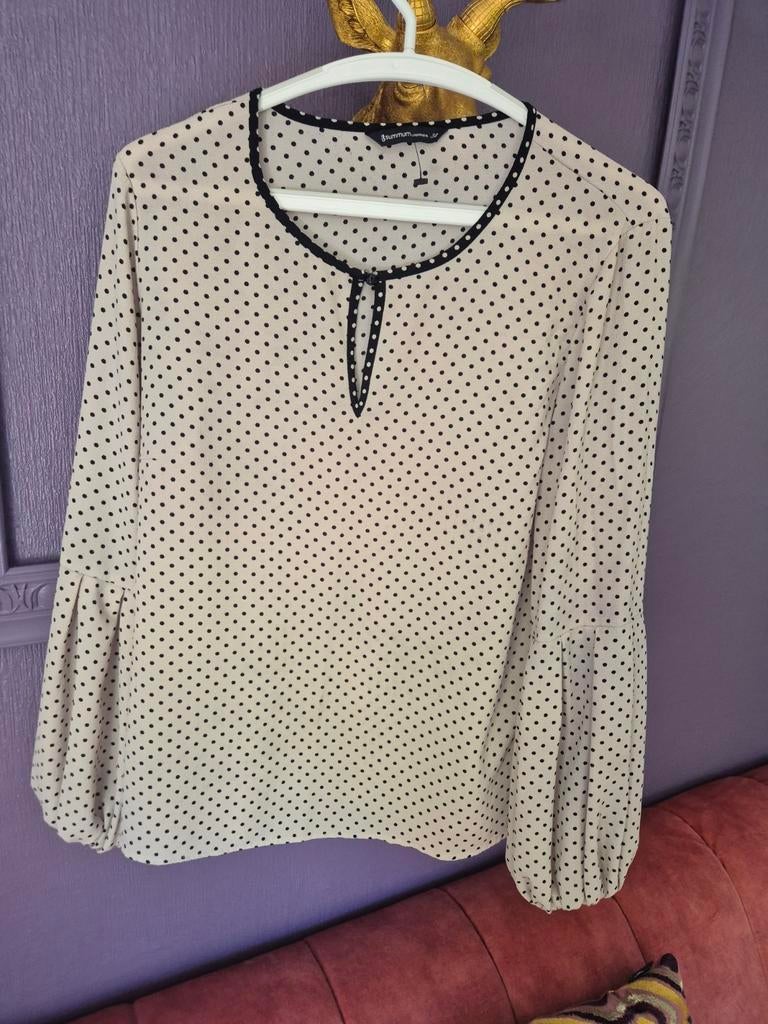 Summum polkadot blouse m, Ophalen of Verzenden, Zo goed als nieuw, Zwart