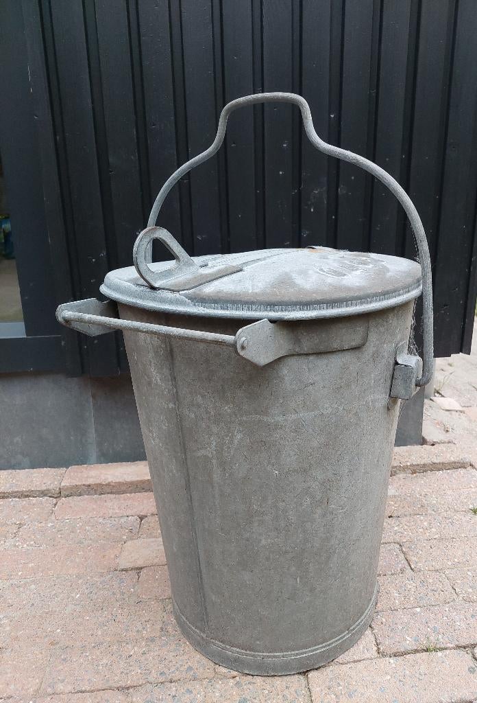 Zinken emmer / bloembak BLOSSOM BROCANTE, Gebruikt, Minder dan 60 cm, Rond, Ophalen of Verzenden