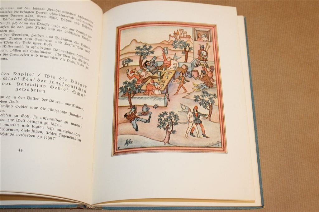 Herr Halewijn, De Coster — Antiek Boek, 36 Aquarellen 1924, Ophalen of Verzenden