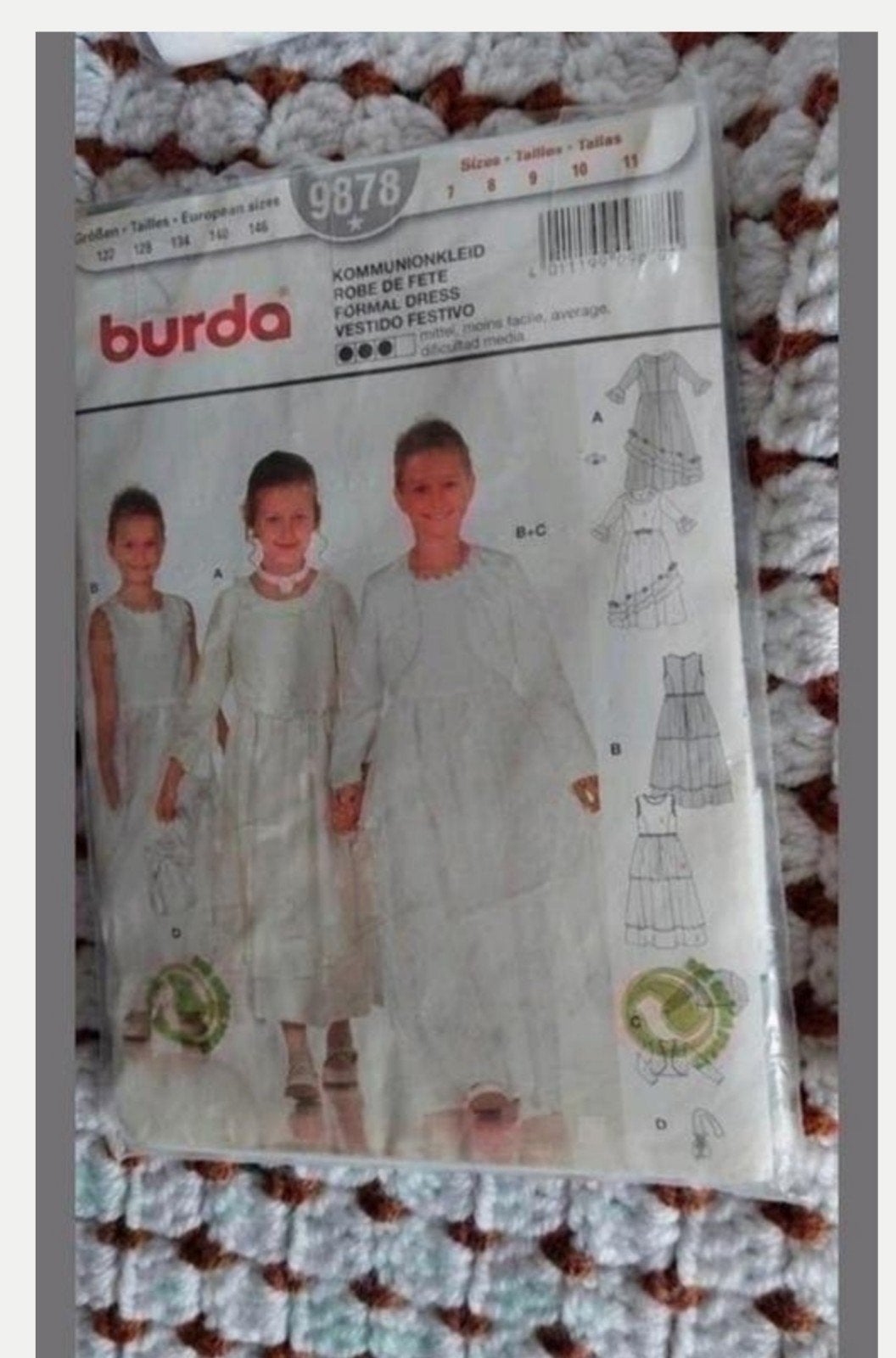 BROCANT BURDA KLEDING-NAAI-PATROON MEISJES JURK, Overige typen, Kind, Nieuw, Burda