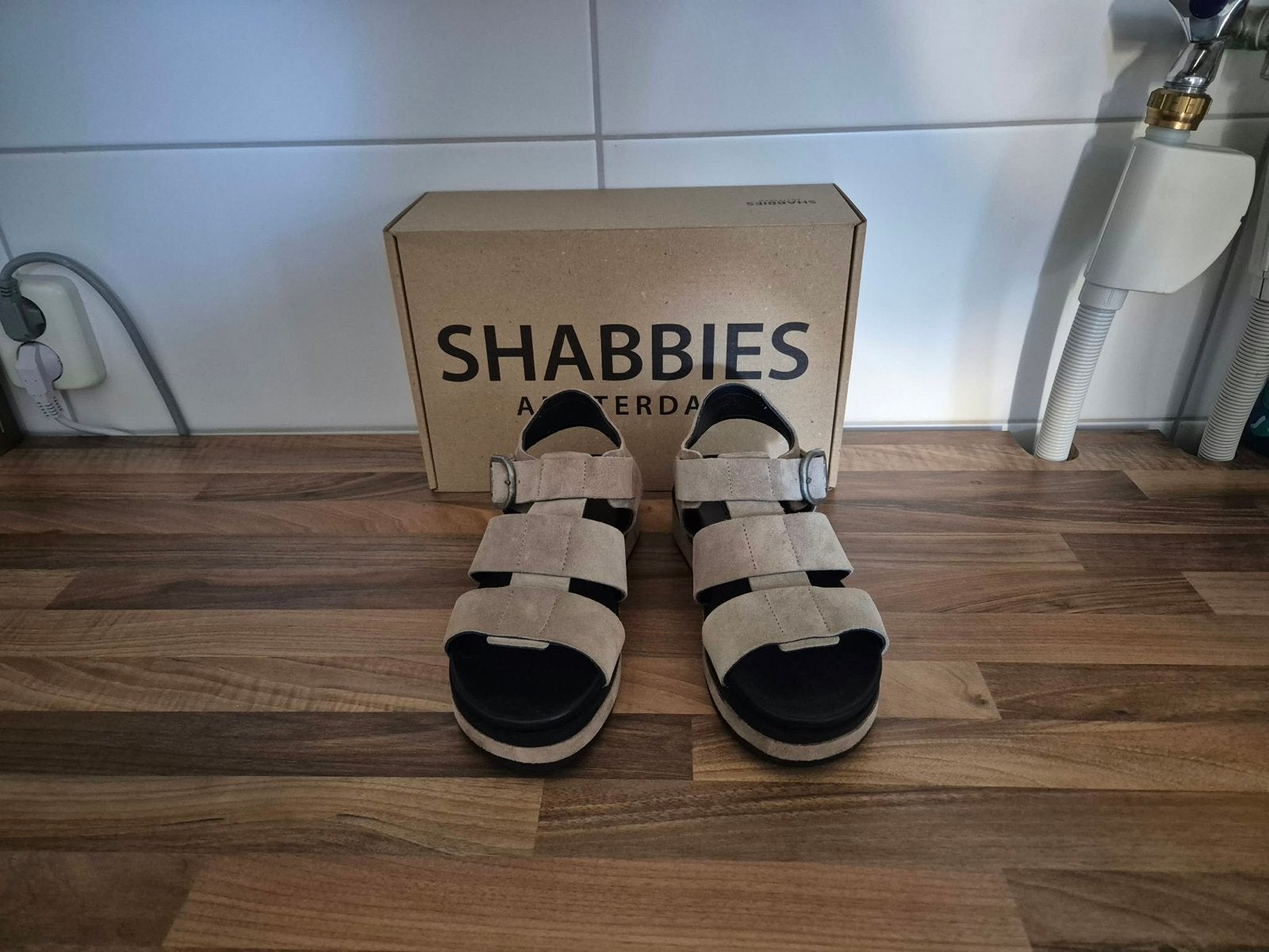 Shabbies Amsterdam Maro Bold Sandaal maat 39 (valt klein), Ophalen of Verzenden, Nieuw, Beige, Sandalen of Muiltjes