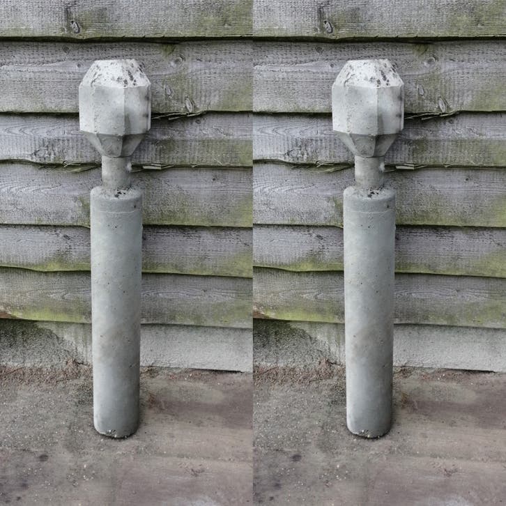 2x Betonpaal/Betonpalen (8-Kantig)