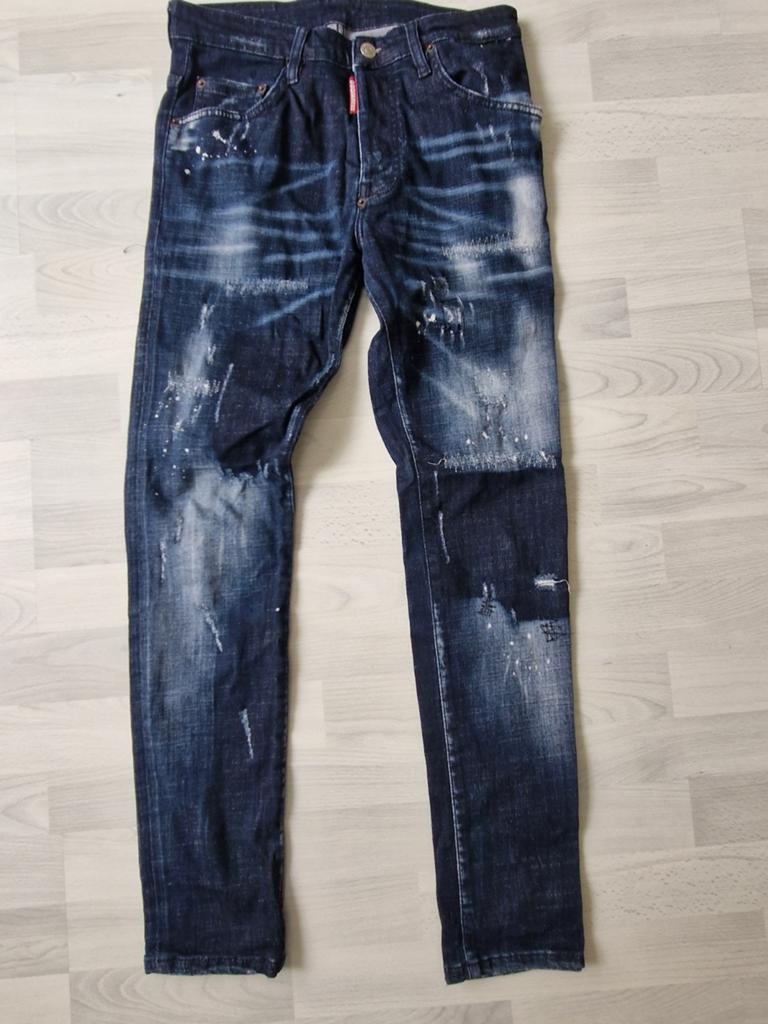Dsquared2 Jeans - Donkerblauw met verfspatten, Dsquared2, Blauw, W32 (confectie 46) of kleiner, Ophalen of Verzenden