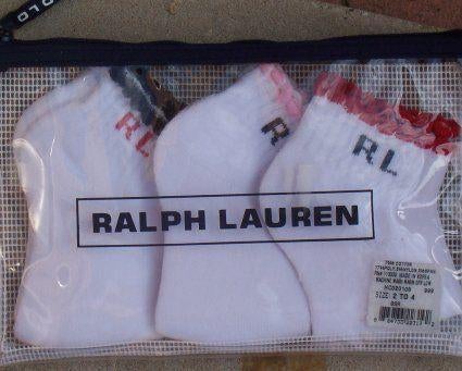 3-pack Ralph Lauren meisjes sokken maat 2-4 *NIEUW* a, Meisje, Nieuw, Ophalen of Verzenden, Ralph Lauren