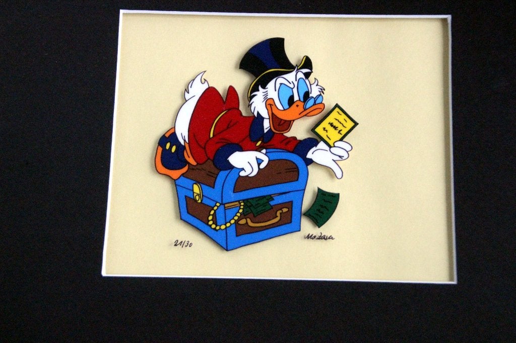 Zeldzaam!! Wat disney Dagobert animation cel cell Donald, Ophalen of Verzenden, Donald Duck, Zo goed als nieuw, Overige typen