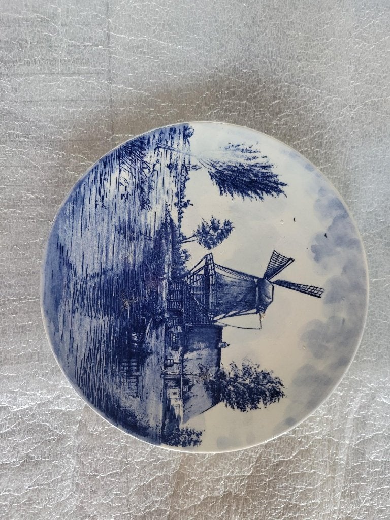 Delfts Blauw Wandbordje met Molen, Ophalen