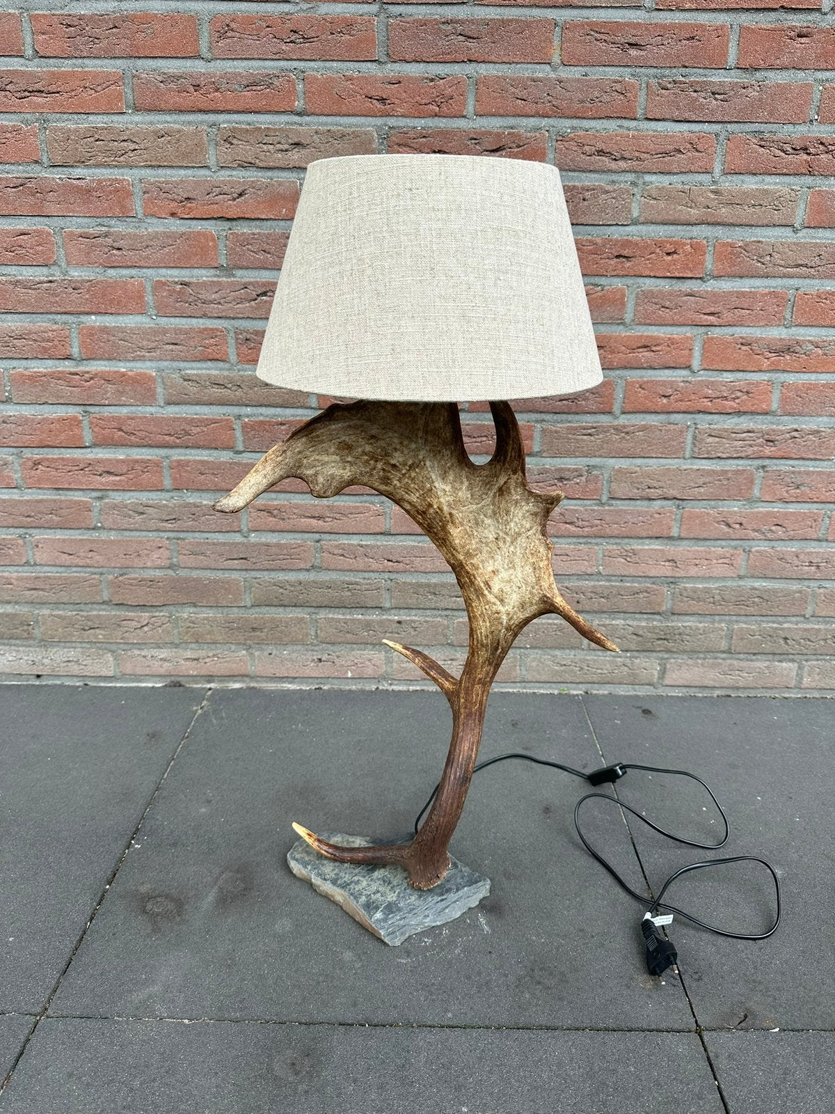 Geweilamp.schemerlamp.geweien.edelhert.damhert.tafellamp., Ophalen of Verzenden, Nieuw, Schemerlamp, Landelijk