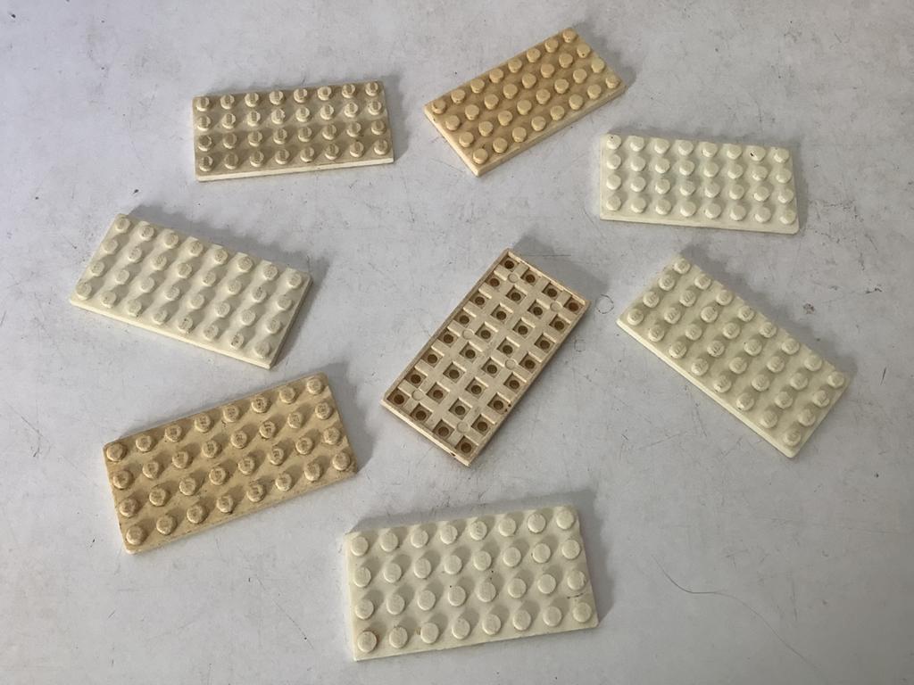 Lego plaat 4x8 wit met wafel bodem, Ophalen of Verzenden, Gebruikt, Losse stenen, Lego