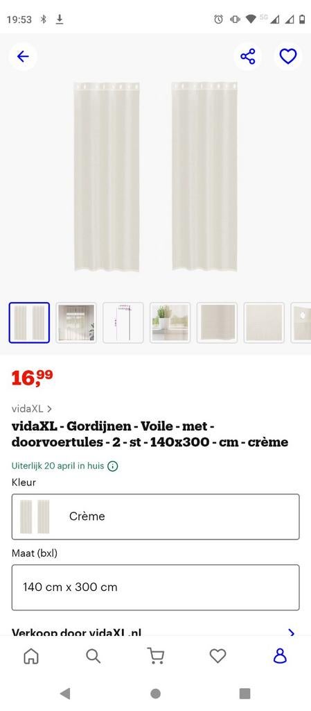 vidaXL Voile Gordijnen met Doorvoertules - Crème (2 stuks), 100 tot 150 cm, Modern, Licht, Luchtig, 200 cm of meer, Nieuw