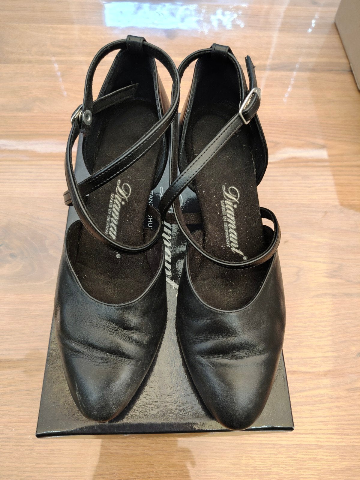 Diamant lederen dansschoenen mt 4 (37), Ophalen of Verzenden, Gebruikt, Schoenen